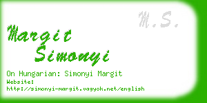 margit simonyi business card